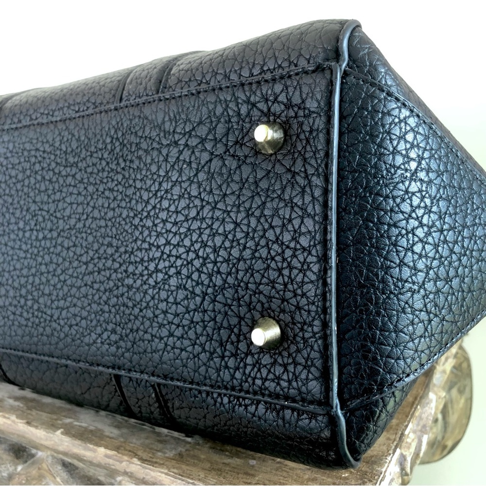 Kenzie Bag Black Tote Shoulder Gold-Tone Faux Leather Strap Medium Crossbody - Picture 11 of 16